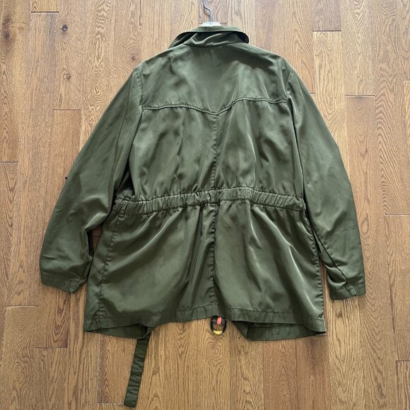 Anthropologie Gisborne Obi Trench Anorak Olive Green Jacket Women’s XL - Picture 9 of 9